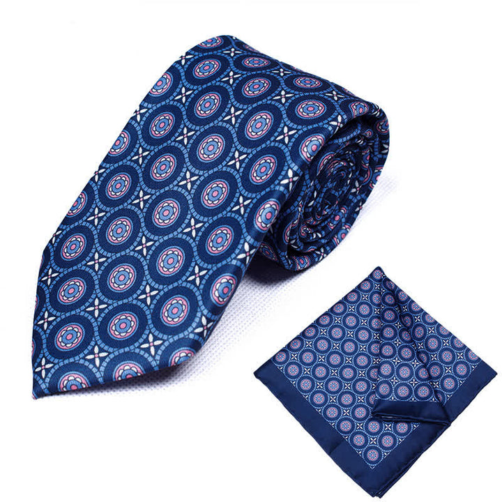 Set di 2 cravatte e fazzoletti geometrici Paisley da uomo - Stile n. 13 - image 14