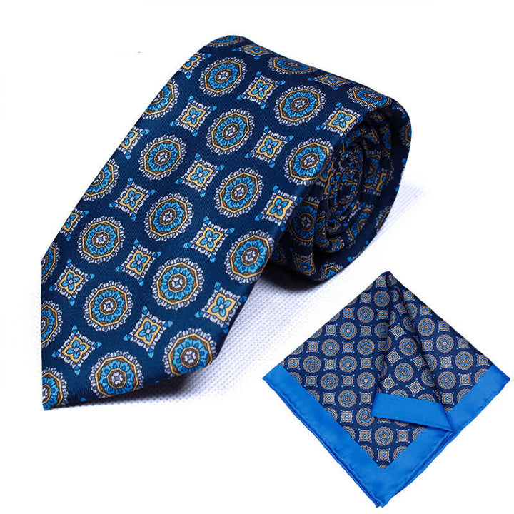 Set di 2 cravatte e fazzoletti geometrici Paisley da uomo - Stile n. 16 - image 17