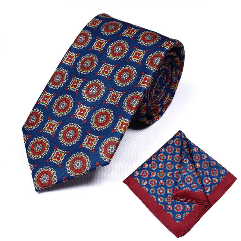 Set di 2 cravatte e fazzoletti geometrici Paisley da uomo - Stile #17 - image 18
