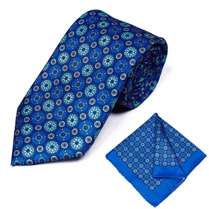 Set di 2 cravatte e fazzoletti geometrici Paisley da uomo - Stile #21 - image 22