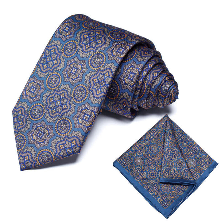 Set di 2 cravatte e fazzoletti geometrici Paisley da uomo - Stile #25 - image 26