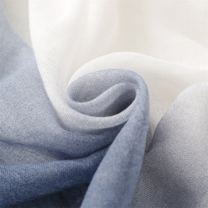 Sciarpa sottile con sfumatura di colore unica e fresca da donna - image 4
