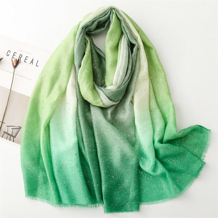 Sciarpa sottile elegante da donna con stampa a lamina e colore sfumato