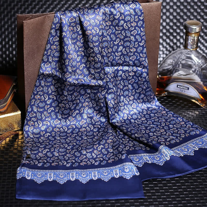 Sciarpa lunga in pura seta di raso di crepe di lusso da uomo - Stile n. 9 - image 11