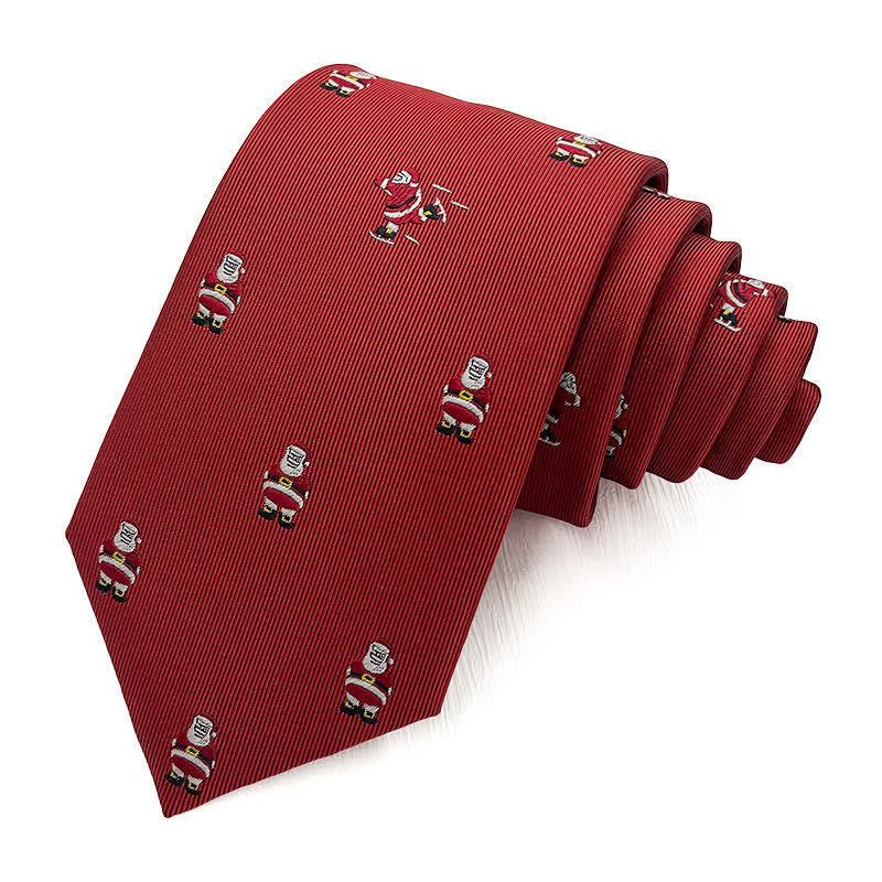 Cravatta da uomo con motivo natalizio di Babbo Natale - Stile n. 8 - image 7