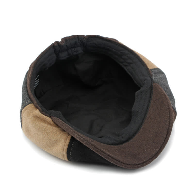 Cappello da giornalaio con basco e cuciture alla moda abbinate ai colori - image 5