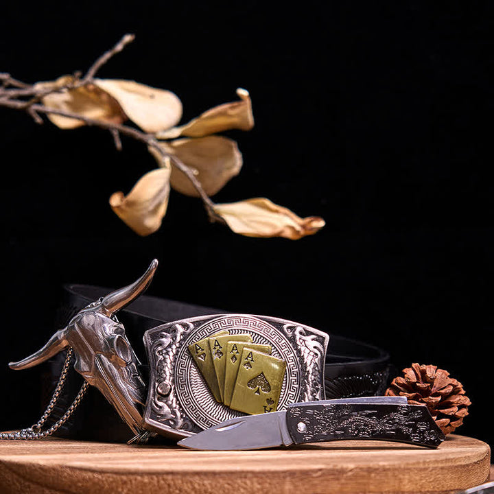 Gadget Western fai da te, fibbia per coltello nascosto, ciondolo a forma di toro Longhorn