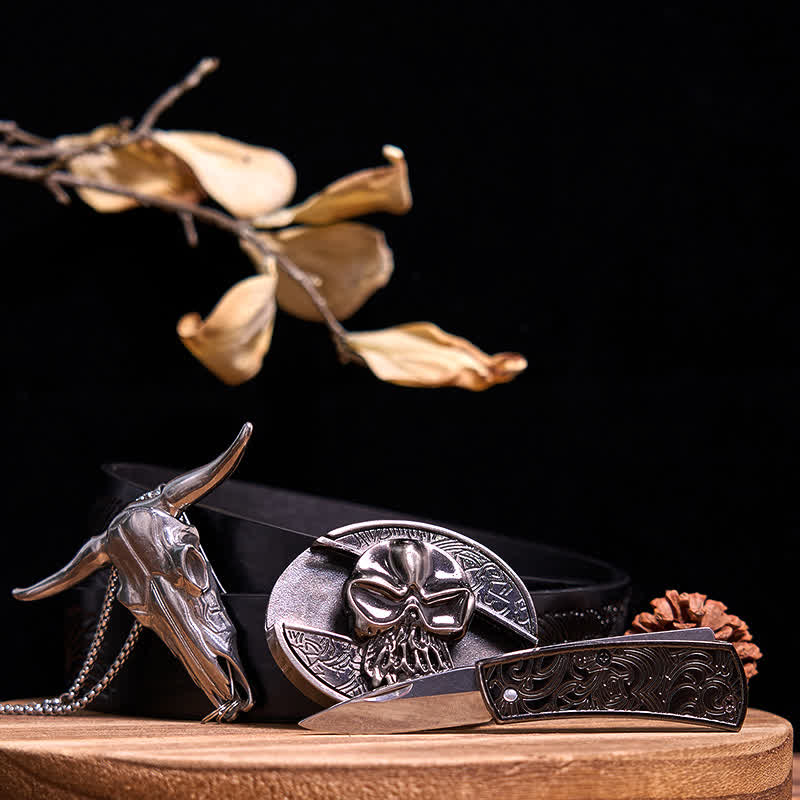Gadget Western fai da te, fibbia per coltello nascosto, ciondolo a forma di toro Longhorn