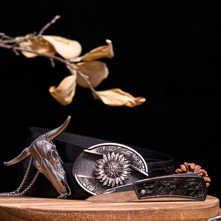 Gadget Western fai da te, fibbia per coltello nascosto, ciondolo a forma di toro Longhorn