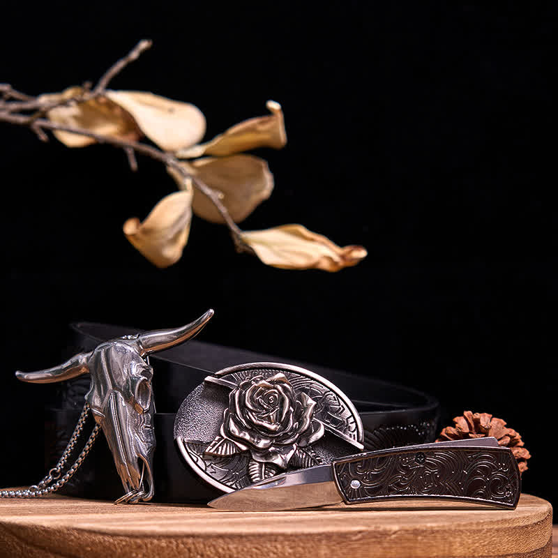 Gadget Western fai da te, fibbia per coltello nascosto, ciondolo a forma di toro Longhorn