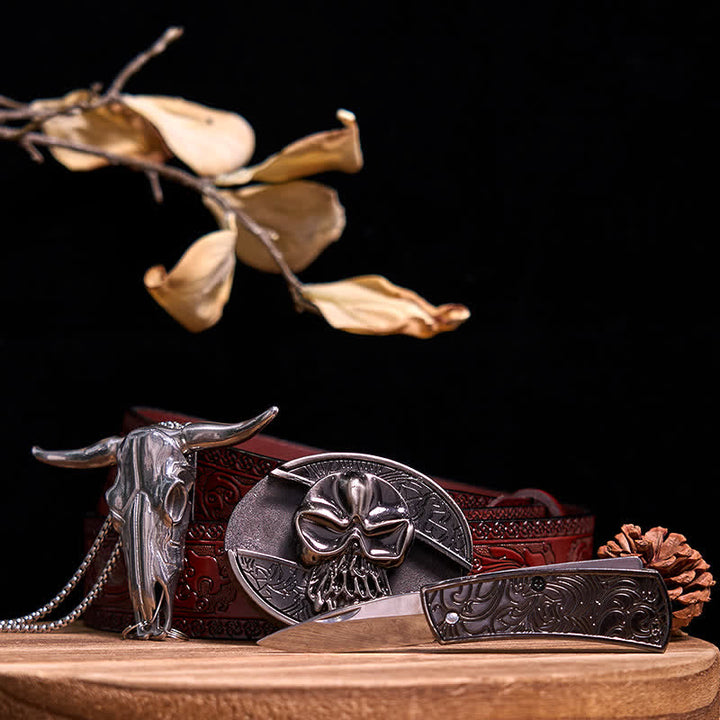 Gadget Western fai da te, fibbia per coltello nascosto, ciondolo a forma di toro Longhorn