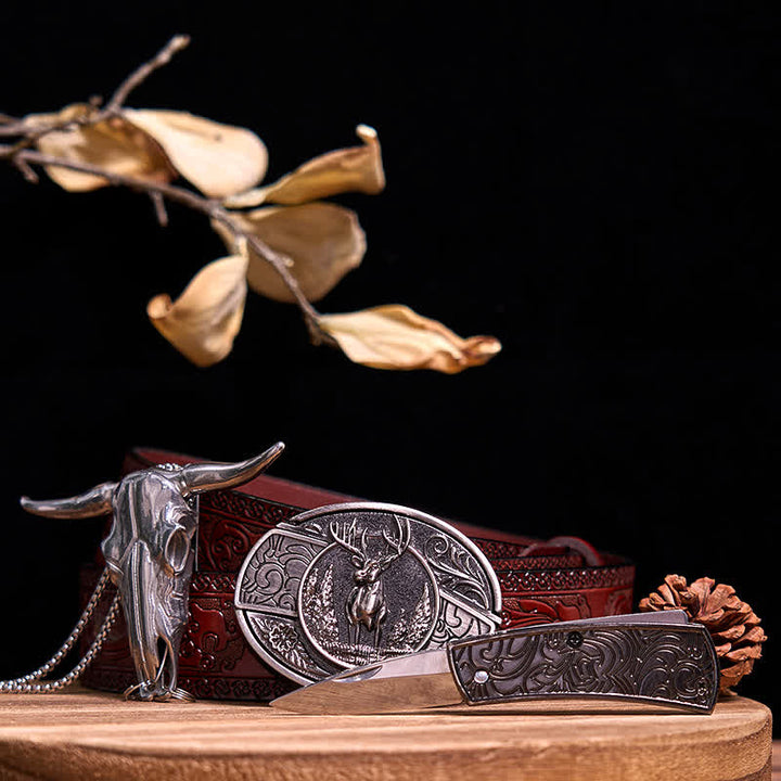 Gadget Western fai da te, fibbia per coltello nascosto, ciondolo a forma di toro Longhorn