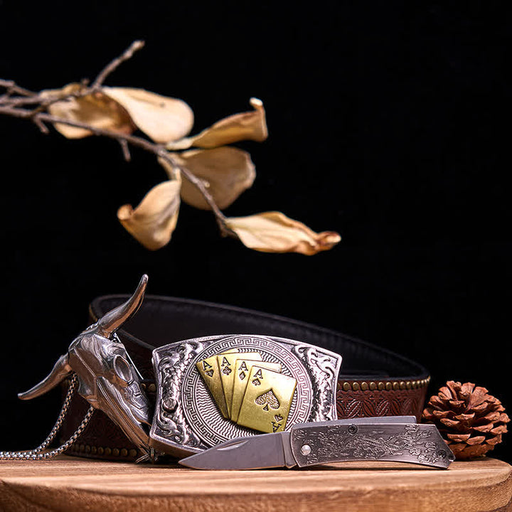 Gadget Western fai da te, fibbia per coltello nascosto, ciondolo a forma di toro Longhorn