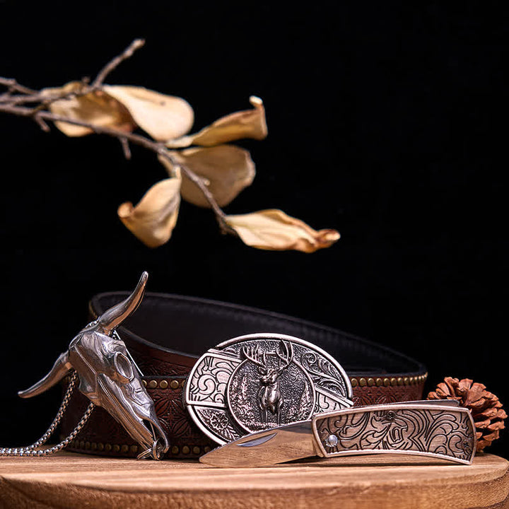 Gadget Western fai da te, fibbia per coltello nascosto, ciondolo a forma di toro Longhorn