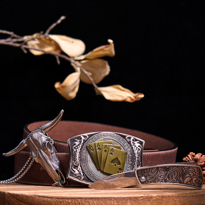 Gadget Western fai da te, fibbia per coltello nascosto, ciondolo a forma di toro Longhorn