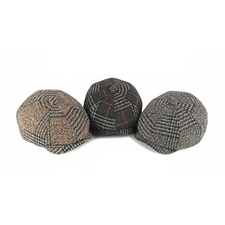 Cappello basco classico casual a quadri ottagonali