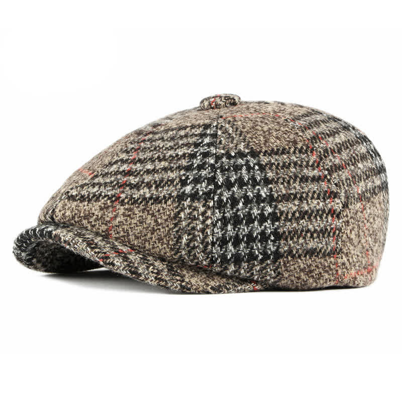 Cappello basco classico casual a quadri ottagonali - Cachi - Regolabile (21 5/8"-23 5/8") - image 7
