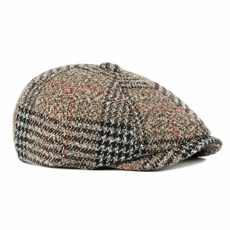 Cappello basco classico casual a quadri ottagonali