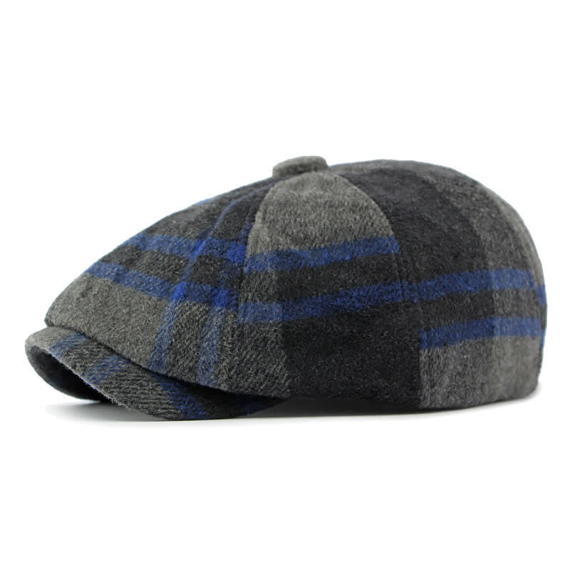 Cappello berretto da strillone a quadri ottagonale da pittore - Nero - Regolabile (21 5/8"-23 1/4") - image 0