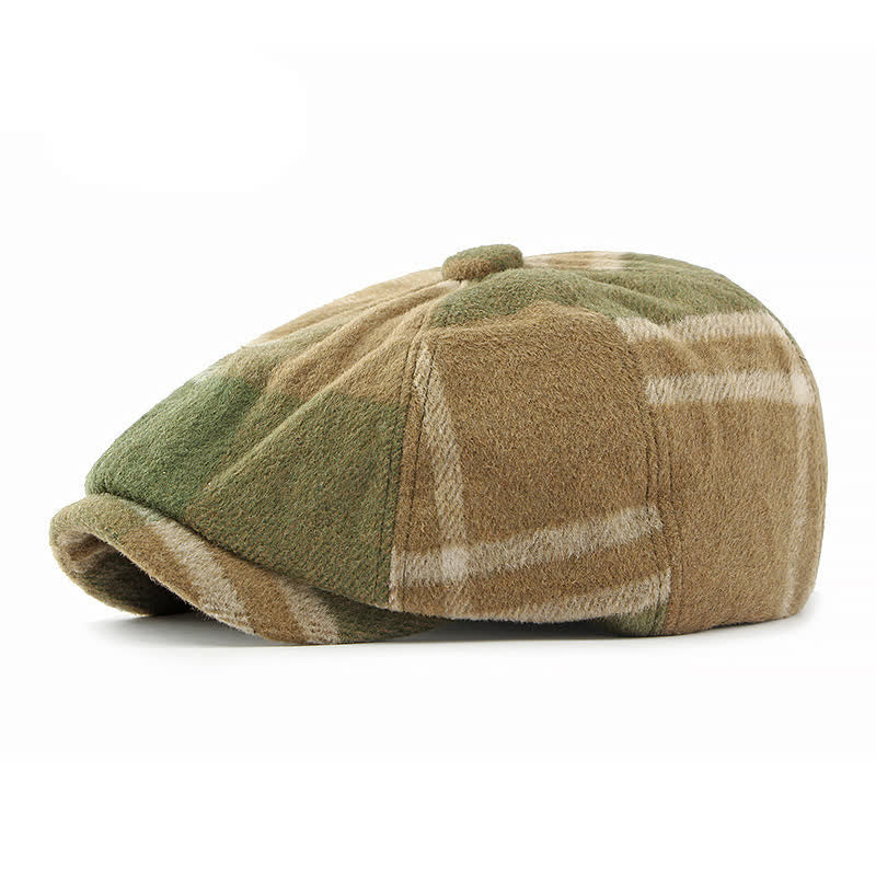 Cappello berretto da strillone a quadri ottagonale da pittore - Cachi - Regolabile (21 5/8"-23 1/4") - image 3