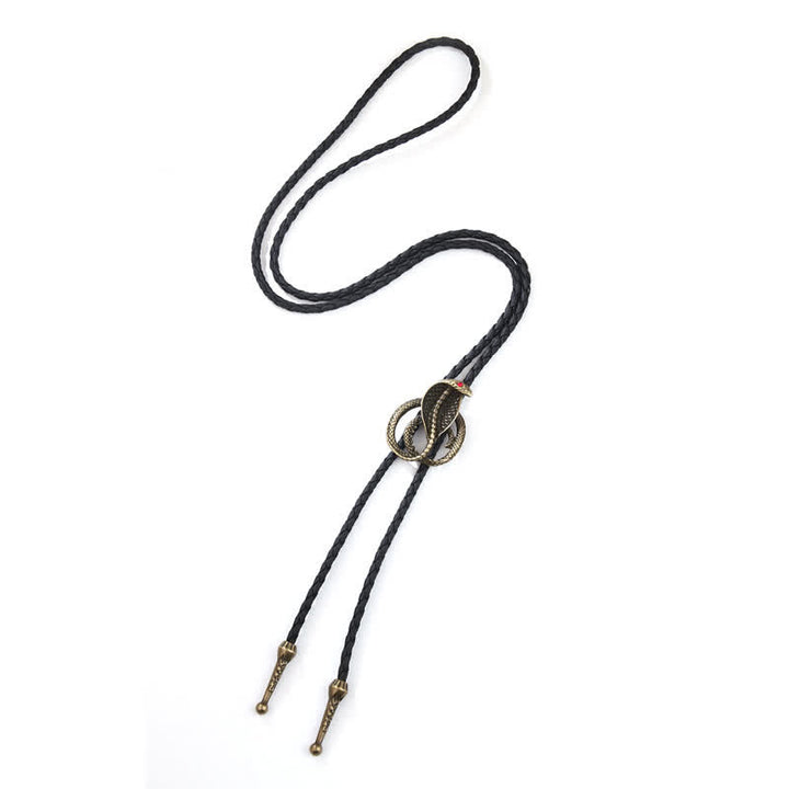 Cravatta Bolo Serpente Cobra Punk Occidentale - Bronzo antico - image 2