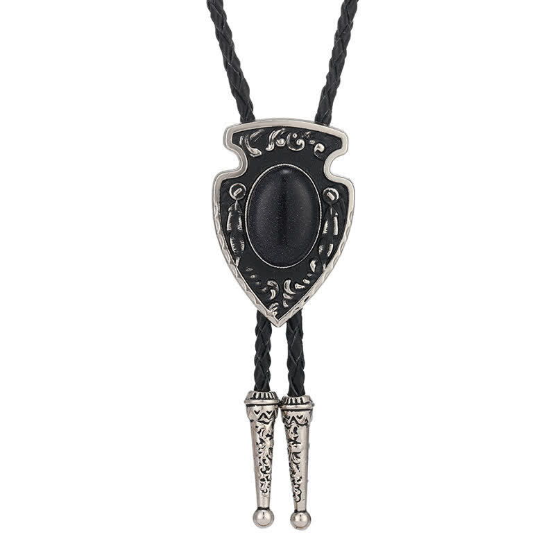 Ciondolo in pietra artificiale stile tribale con frecce Bolo Tie - Nero - image 14