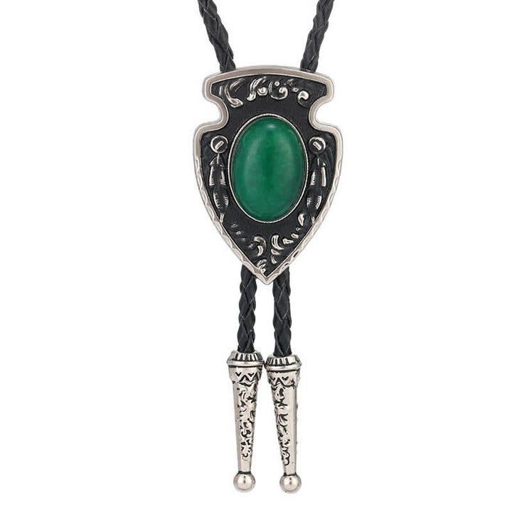 Ciondolo in pietra artificiale stile tribale con frecce Bolo Tie - Verde - image 8