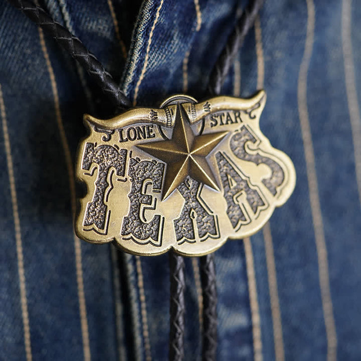 Cravatta Bolo con ciondolo Texas Lone Star Longhorn - Bronzo antico - image 0