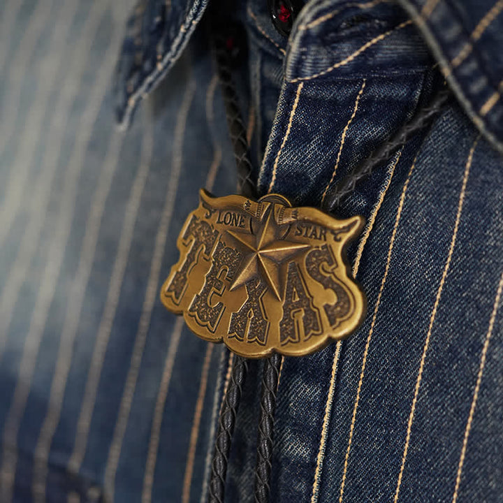 Cravatta Bolo con ciondolo Texas Lone Star Longhorn
