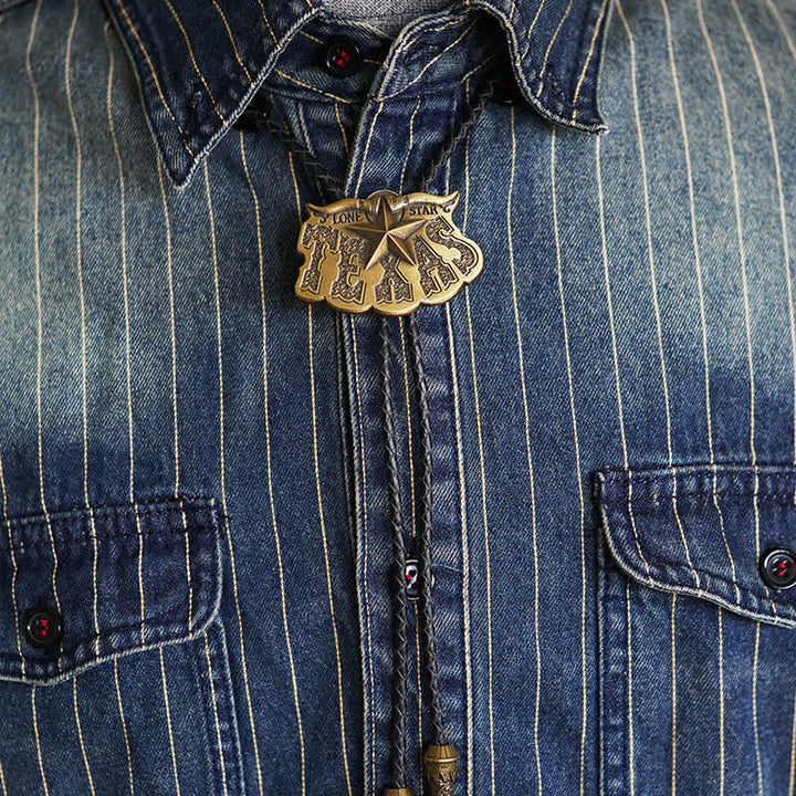 Cravatta Bolo con ciondolo Texas Lone Star Longhorn