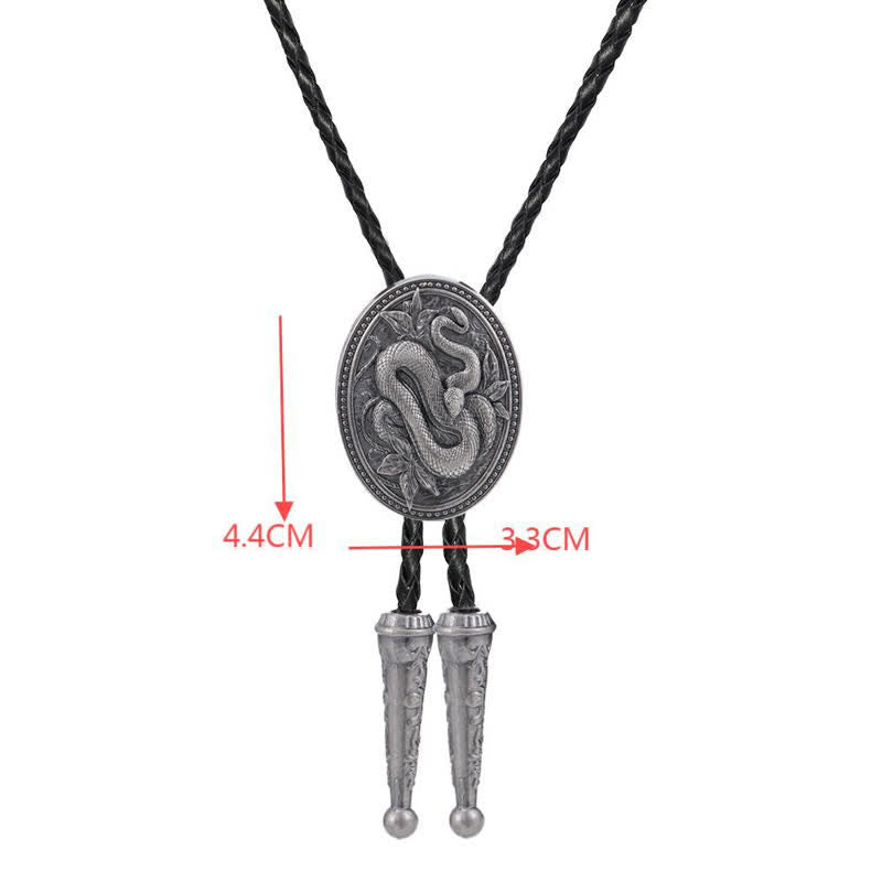 Cravatta Bolo con ciondolo a forma di fiore di serpente tradizionale - image 4