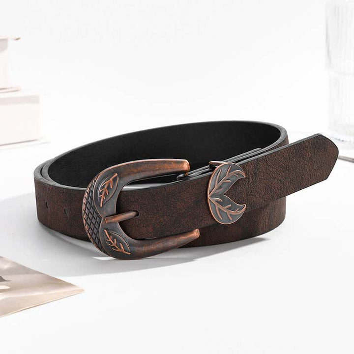 Cintura in pelle con fibbia sottile e versatile vintage