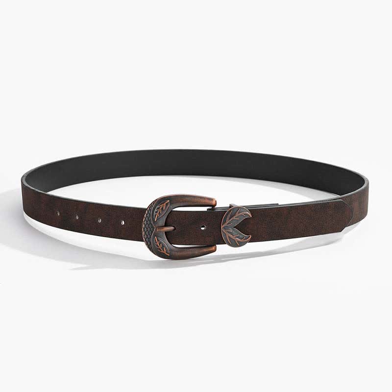 Cintura in pelle con fibbia sottile e versatile vintage