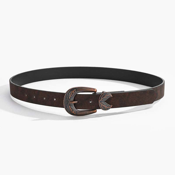 Cintura in pelle con fibbia sottile e versatile vintage