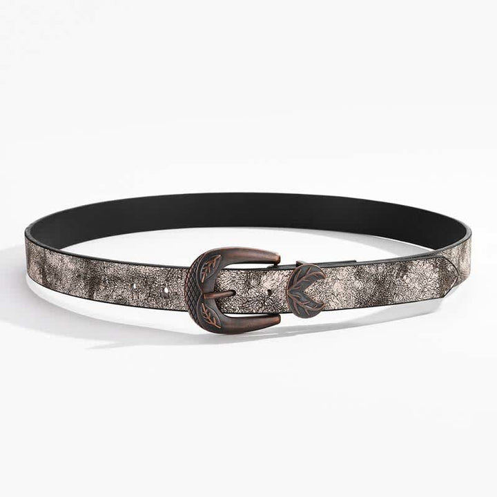 Cintura in pelle con fibbia sottile e versatile vintage