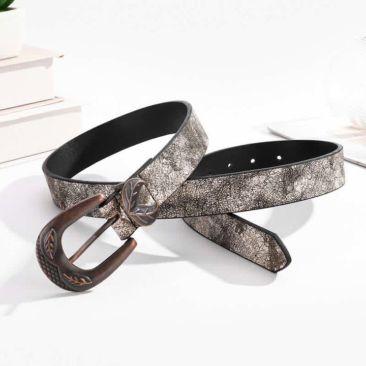 Cintura in pelle con fibbia sottile e versatile vintage