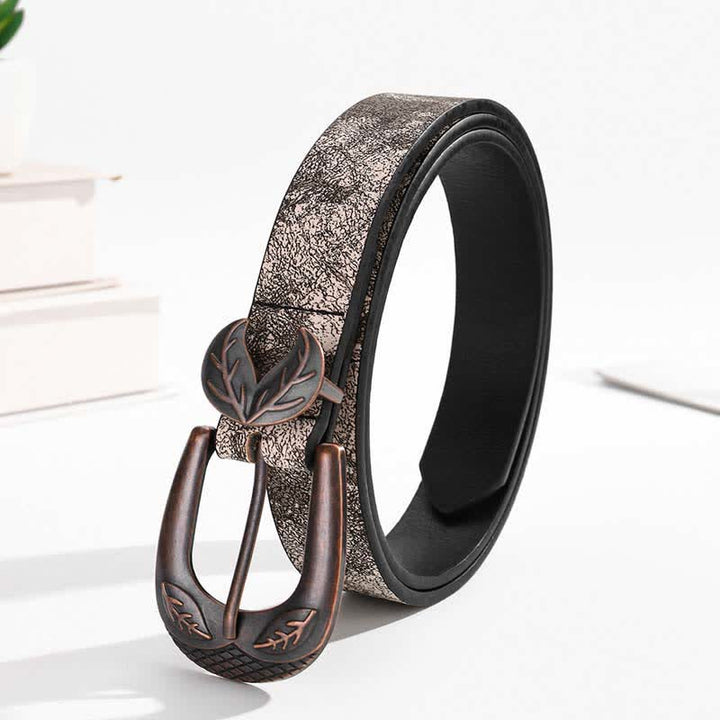 Cintura in pelle con fibbia sottile e versatile vintage