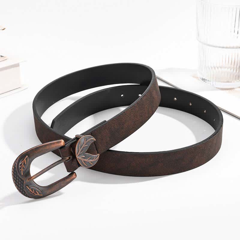 Cintura in pelle con fibbia sottile e versatile vintage