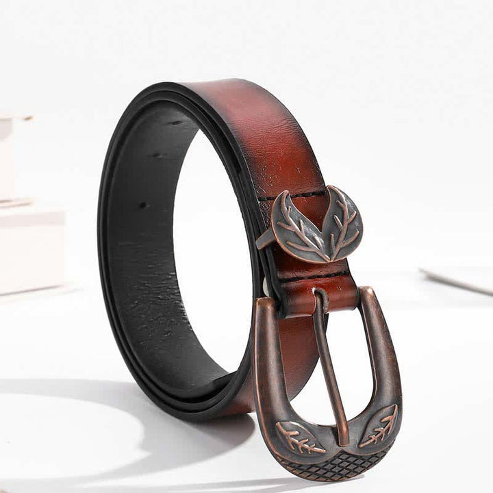 Cintura in pelle con fibbia sottile e versatile vintage