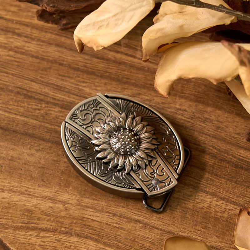 Set di ciondoli a forma di toro con fibbia per cintura con coltello nascosto fai da te a tema girasole - image 4