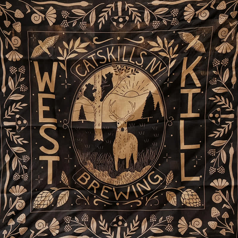 Sciarpa quadrata "Black Hunter Deer West Kill"