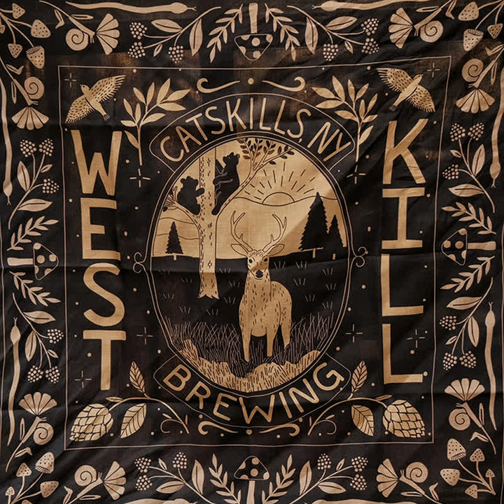 Sciarpa quadrata "Black Hunter Deer West Kill"
