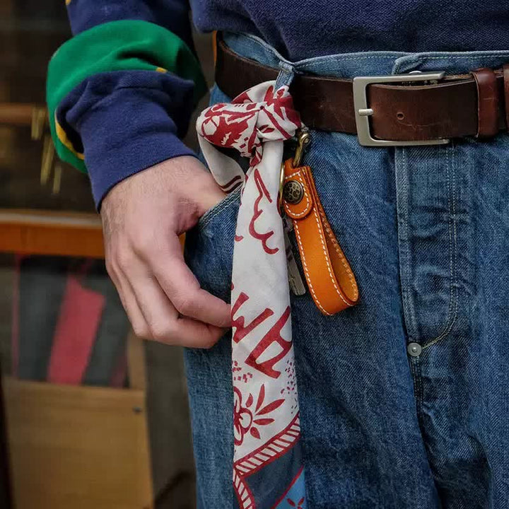 Sciarpa quadrata American Working Ranch blu e rossa