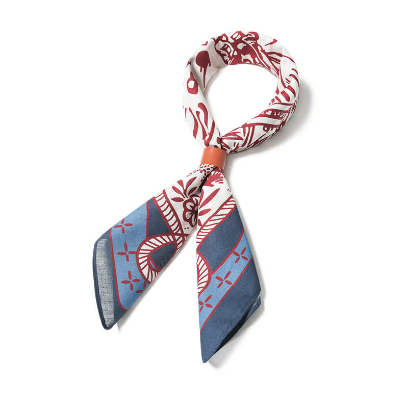 Sciarpa quadrata American Working Ranch blu e rossa