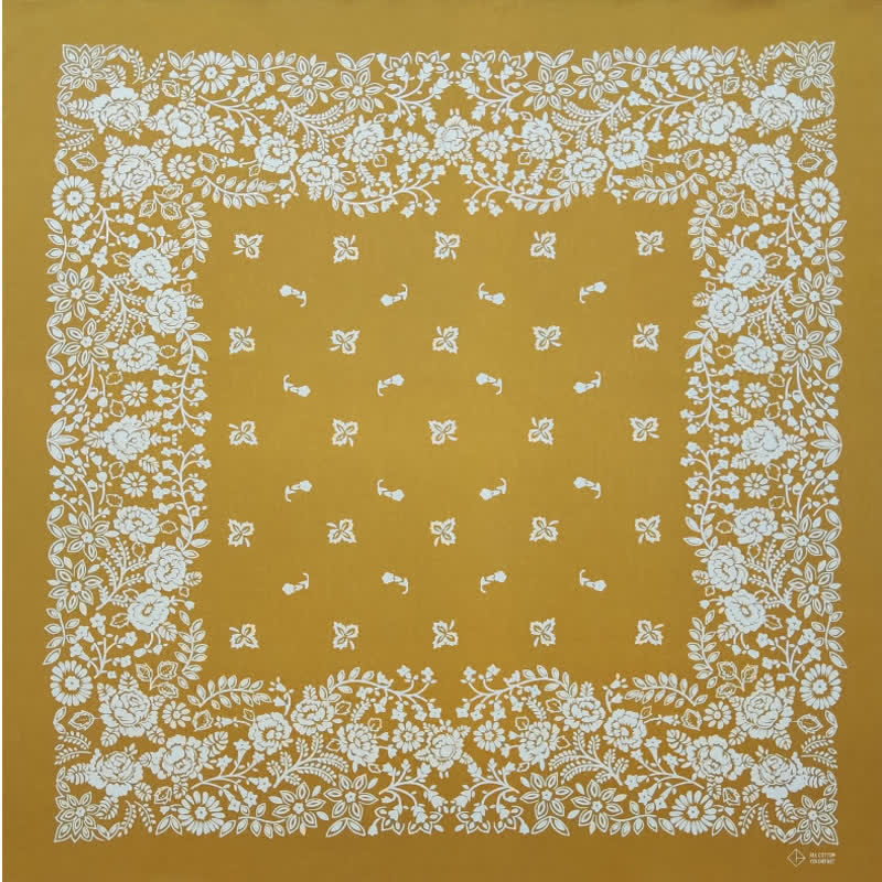 Sciarpa quadrata con stampa di teschio e scheletro pirata giallo e bianco - Stile n. 5 - image 10