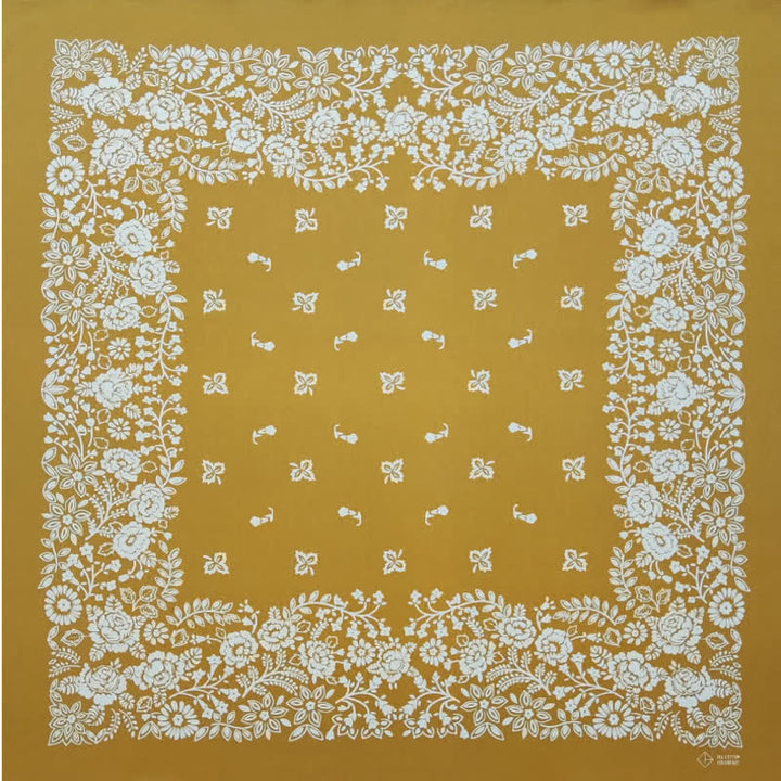 Sciarpa quadrata con stampa di teschio e scheletro pirata giallo e bianco - Stile n. 5 - image 10