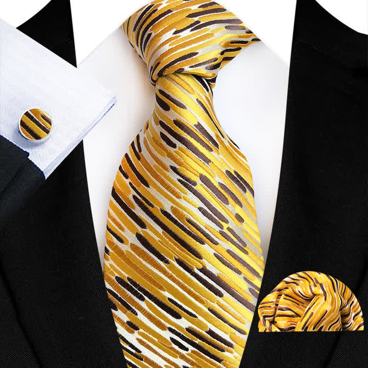 Set di 3 cravatte a righe fantasia da uomo Whirlwind