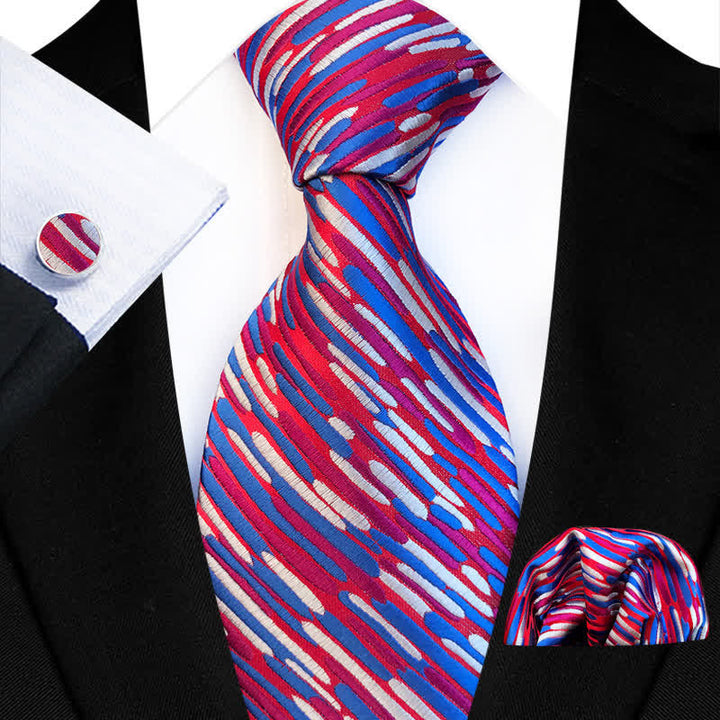 Set di 3 cravatte a righe fantasia da uomo Whirlwind