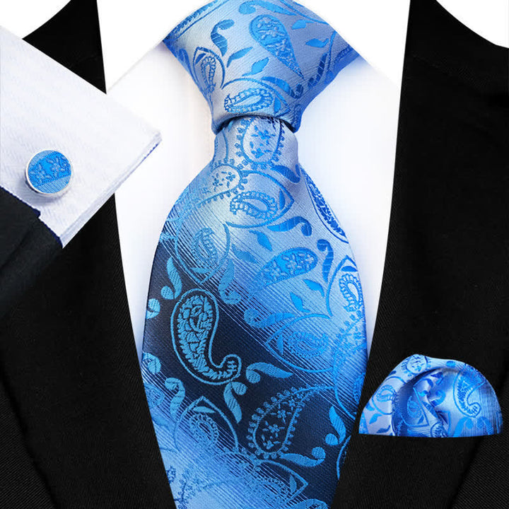 Set di 3 cravatte da uomo con motivo Paisley a rampa sfumata fantasia