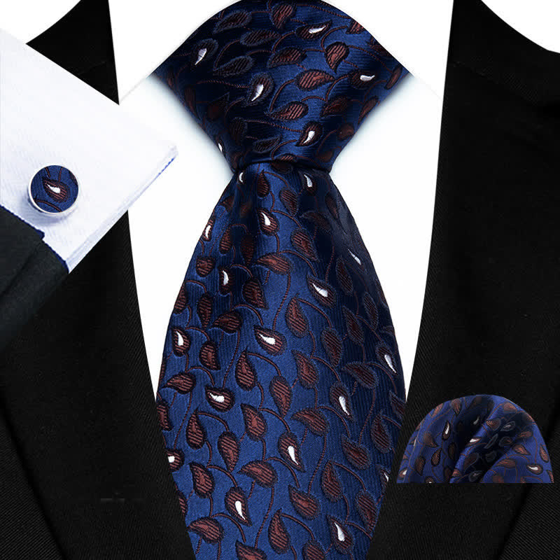 Set di 3 cravatte da uomo con motivo Paisley sottile
